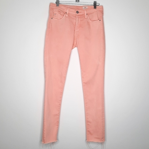 Adriano Goldschmied Salmon Pink The Legging Super Skinny Ankle 26R - Picture 1 of 7